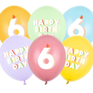 Balony 30 cm, 6, mix (1 op. / 6 szt.)