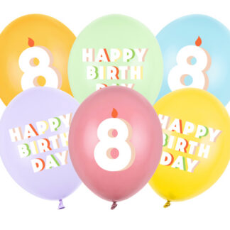 Balony 30 cm, 8, mix (1 op. / 6 szt.)