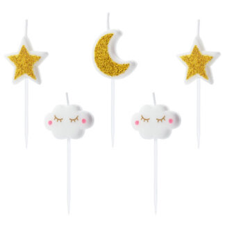 Świeczki urodzinowe Little Star, mix, 2-3cm (1 op. / 5 szt.)