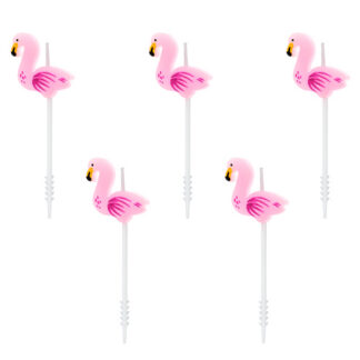 Świeczki urodzinowe Flamingi,  3cm (1 op. / 5 szt.)