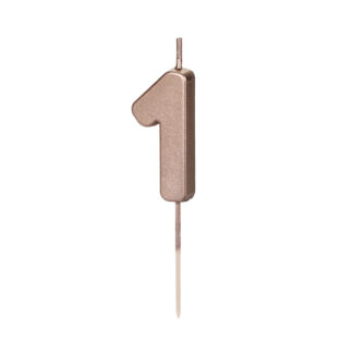 Świeczka urodzinowa Cyferka 1, różowe złoto, 4.5cm