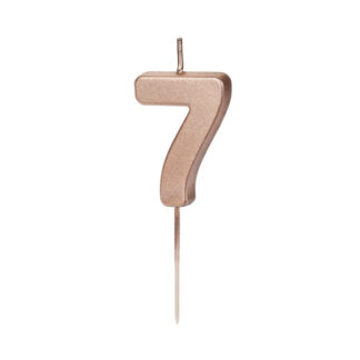 Świeczka urodzinowa Cyferka 7, różowe złoto, 4.5cm
