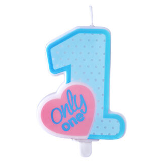 Świeczka urodzinowa Only One, błękit, 8cm