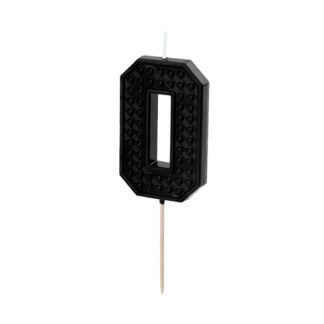 Świeczka urodzinowa Cyferka 0, 6 cm, czarny
