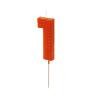 Świeczka urodzinowa Cyferka 1, 6 cm, czerwony