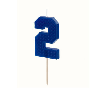 Świeczka urodzinowa Cyferka 2, 6 cm, niebieski