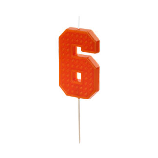 Świeczka urodzinowa Cyferka 6, 6 cm, czerwony