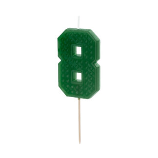 Świeczka urodzinowa Cyferka 8, 6 cm, zielony