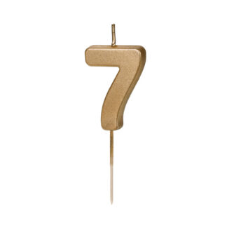 Świeczka urodzinowa Cyferka 7, 4.5 cm, złoty