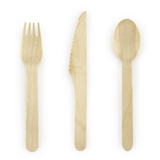 Sztućce drewniane Woodland, 16cm (1 op. / 18 szt.)