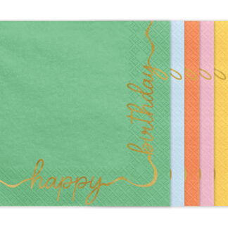 Serwetki Happy Birthday, mix, 33x33 cm (1 op. / 12 szt.)