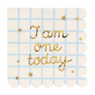Serwetki papierowe I am one today Miś, beżowe, 33x33 cm (1 op. / 12 szt.)