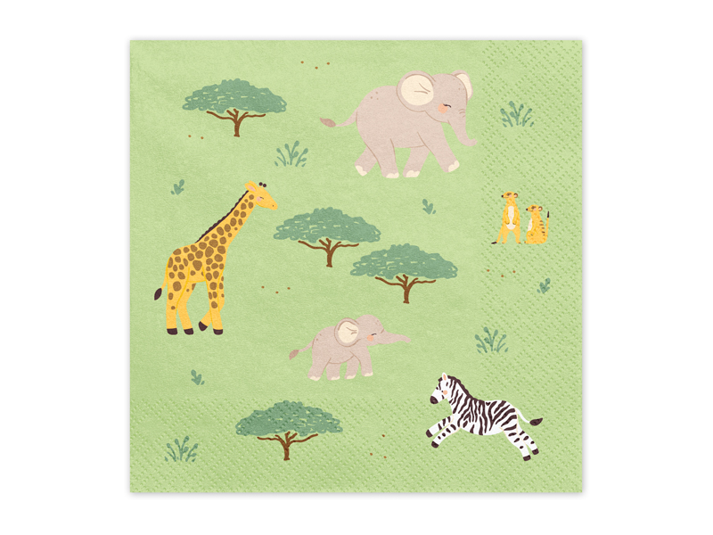 Serwetki Safari, 33x33 cm, mix (1 op. / 12 szt.)