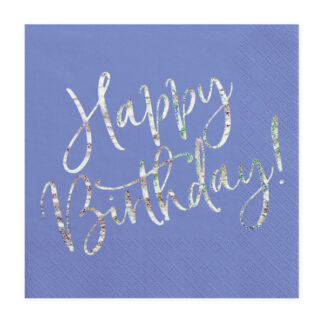 Serwetki Happy Birthday, granatowy, 33x33cm (1 op. / 20 szt.)