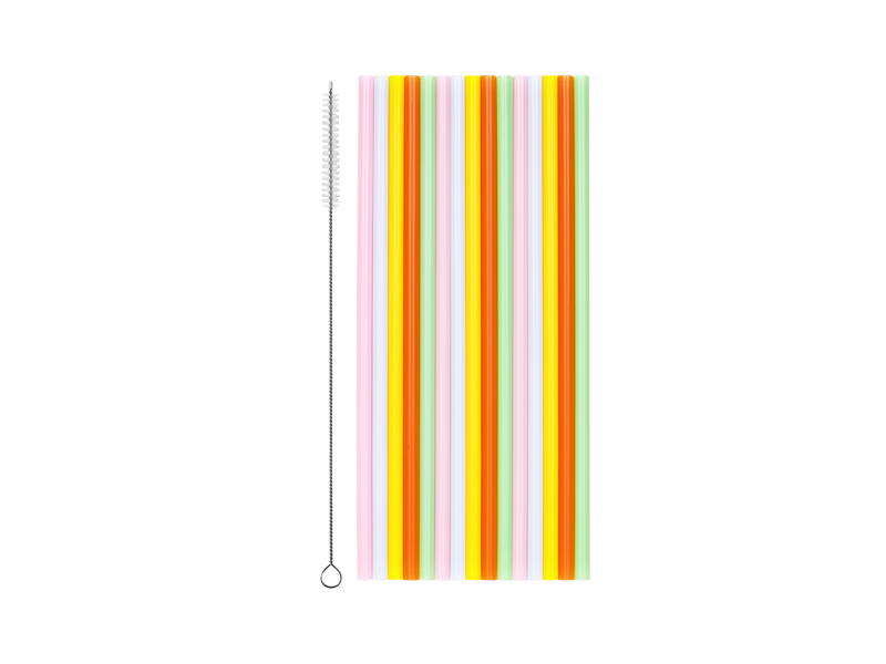 Słomki plastikowe, 20 cm, mix (1 op. / 30 szt.)