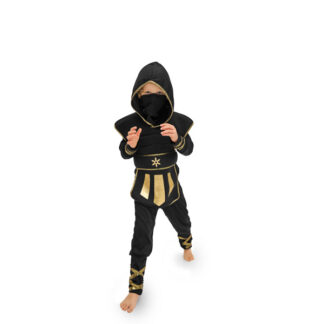 Strój Ninja, czarny, rozmiar 116-128 cm