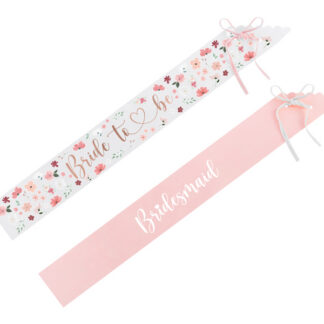 Szarfy Bride to be i Bridesmaid, mix, 76cm (1 op. / 6 szt.)