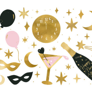 Tatuaże New Year’s Eve, mix (1 op. / 10 szt.)