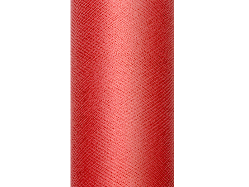 Tiul gładki, czerwony, 0,3 x 9m