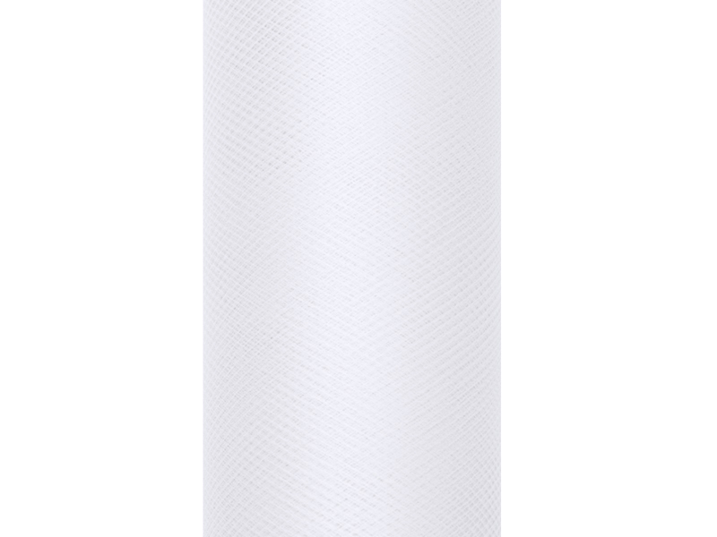 Tiul gładki, biały, 0,3 x 9m (1 szt. / 9 mb.)