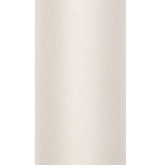 Tiul gładki, kremowy, 0,3 x 9m (1 szt. / 9 mb.)