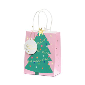 Torebka na prezenty Choinka, mix, 14×20.5x8cm