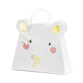Torebka na prezenty Miś polarny, mix, 31.5x27x10cm