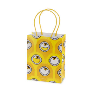 Torebki papierowe na upominki Minionki, 12×15.5×6 cm, żółte (1 op. / 6 szt.)
