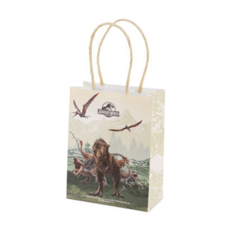 Torebki papierowe na upominki Jurassic World, 12×15.5×6 cm, mix (1 op. / 6 szt.)