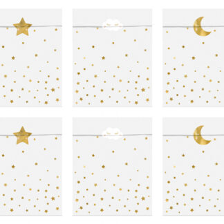Torebki na słodycze Little Star, 13x14cm (1 op. / 6 szt.)