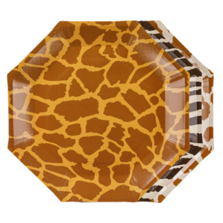 Talerzyki Safari cętki, 23 cm, mix (1 op. / 6 szt.)