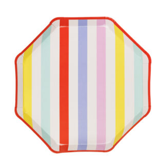 Talerzyki Paski, 24.5×24.5 cm, mix (1 op. / 6 szt.)