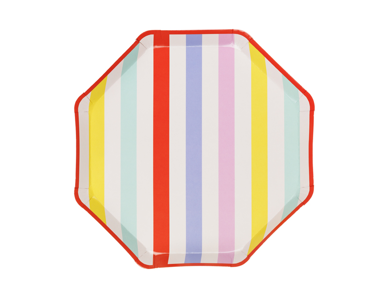Talerzyki Paski, 24.5x24.5 cm, mix (1 op. / 6 szt.)