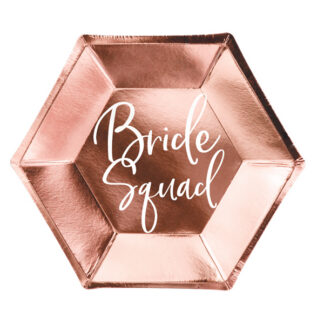 Talerzyki Bride squad, różowe złoto, 23cm (1 op. / 6 szt.)