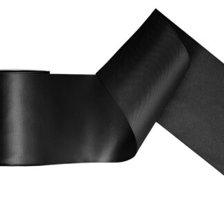 Tasiemka satynowa, czarny, 100mm/25m (1 szt. / 25 mb.)