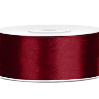 Tasiemka satynowa, bordo, 25mm/25m (1 szt. / 25 mb.)