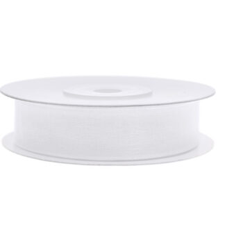 Tasiemka szyfonowa, biały, 12mm/25m (1 szt. / 25 mb.)
