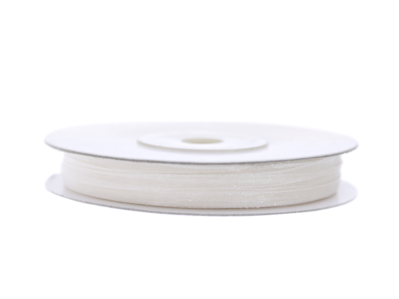 Tasiemka szyfonowa, biały, 3mm/50m (1 szt. / 50 mb.)