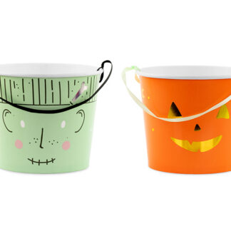 Wiaderka na cukierki Halloween, 13.5 cm, mix (1 op. / 2 szt.)