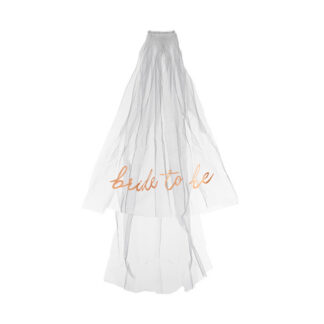 Welon z napisem Bride to be, 63cm, biały