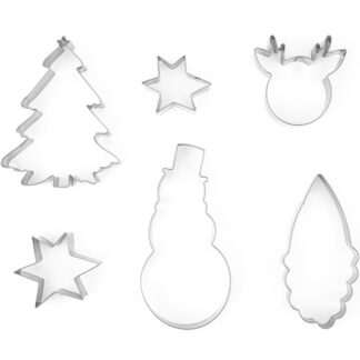 Wykrawacze do ciastek Merry Christmas, srebrny (1 op. / 6 szt.)