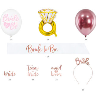 Zestaw akcesoriów weselnych Bride To Be, mix (1 op. / 23 szt.)