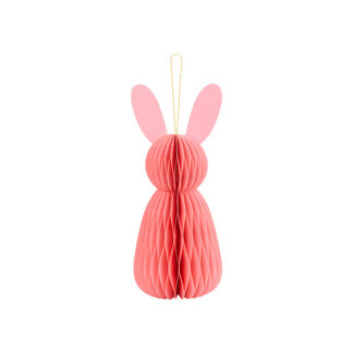 Dekoracja papierowa honeycomb Króliczek, różowy, 30 cm