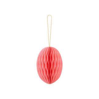 Dekoracja papierowa honeycomb Jajko, różowy, 12 cm