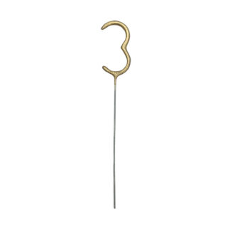 Zimne ognie Cyfra 3, złoty, 15cm