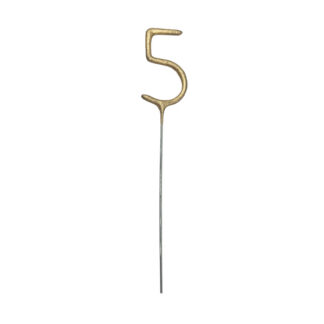 Zimne ognie Cyfra 5, złoty, 15cm