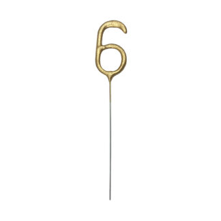 Zimne ognie Cyfra 6, złoty, 15cm