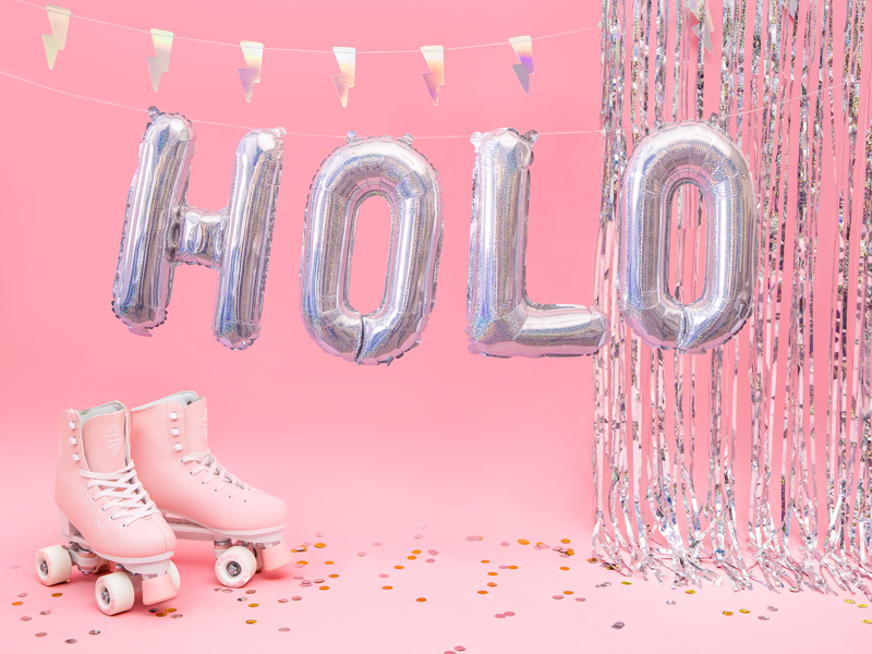 Balon foliowy Litera ''H'', 35cm, holograficzny - obrazek 3