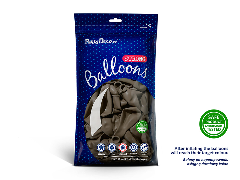 Balony Strong 30cm, Pastel Cappuccino (1 op. / 50 szt.) - obrazek 4