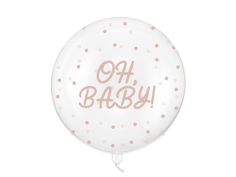 Balon Bubble Oh baby, 60 cm, transparentny